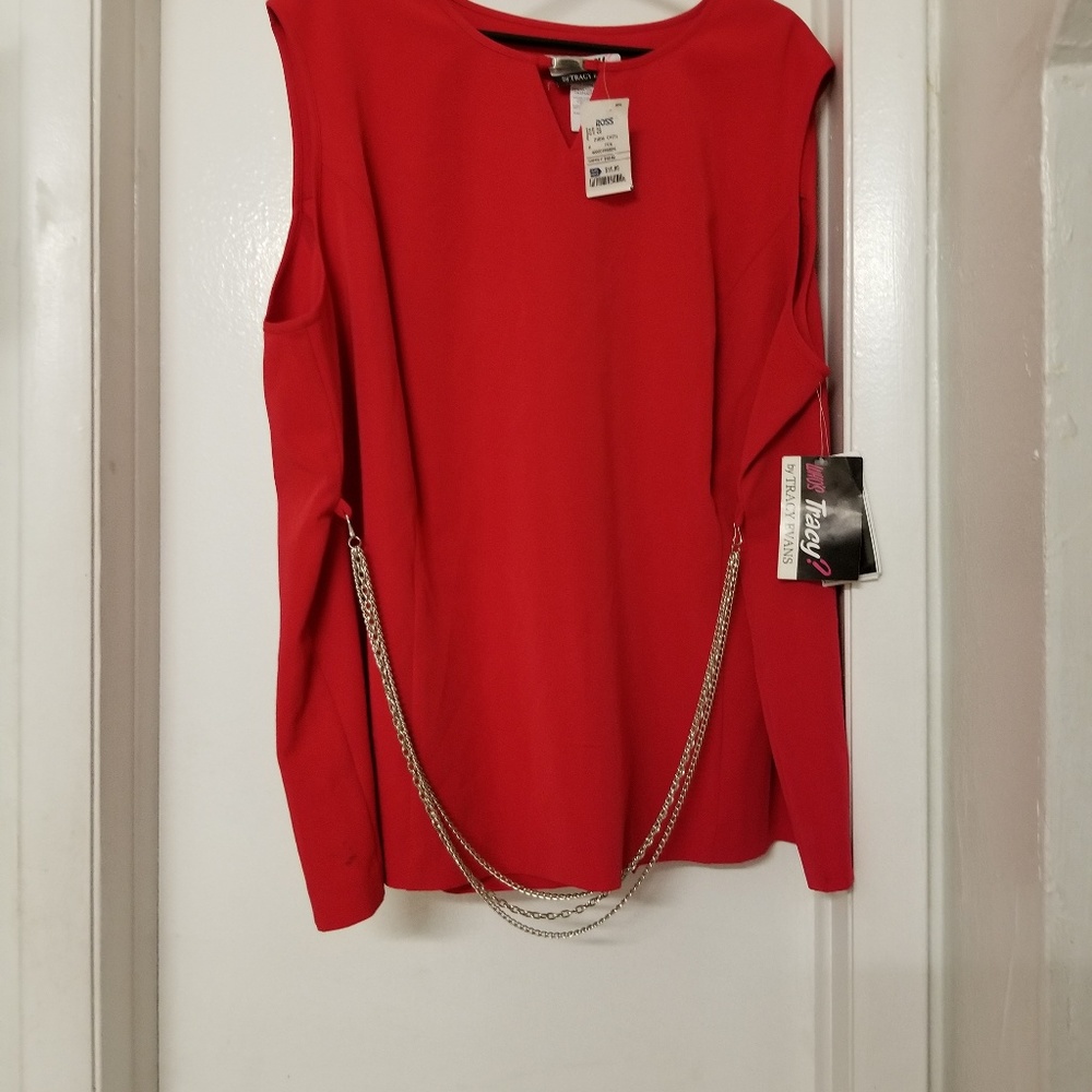 TRACY EVANS RED FORMAL BLOUSE size 28